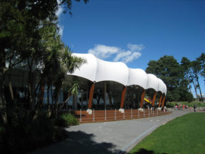 Custom canopy at the Lakeside Cafe