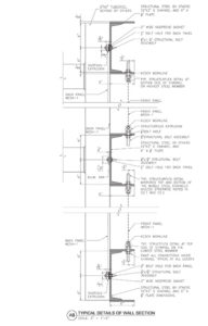 Design drawings for textile fabric cladding on Ponce City Market parking garage