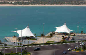 Two PTFE Tensile Canopies | Abu Dhabi Corniche