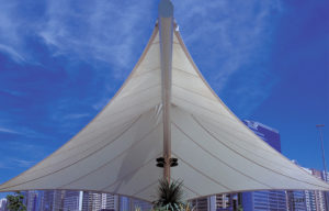 Abu Dhabi Corniche | Interior of PTFE Tensile Membrane Canopy