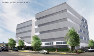 Parking garage rendering.