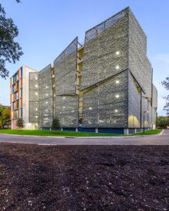 Rice University parking garage.