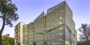 Rice University parking garage.